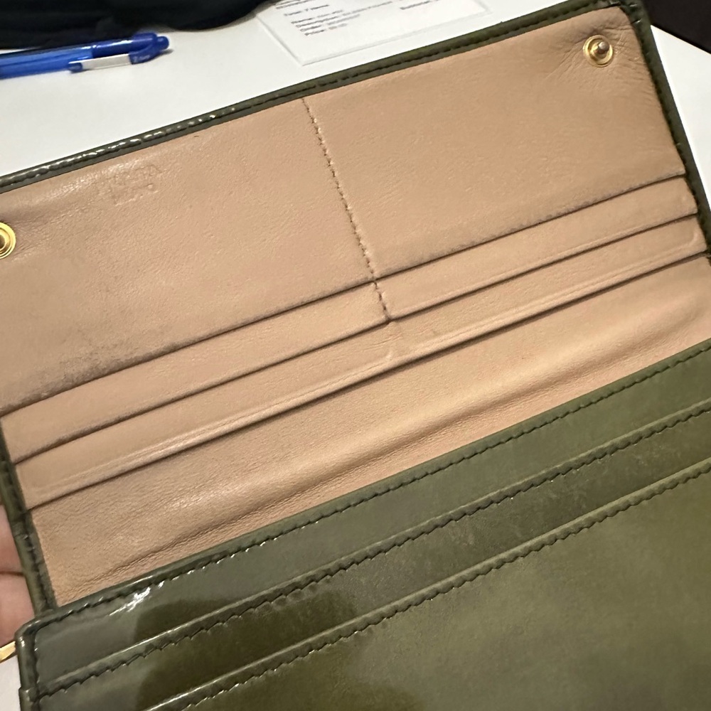 Prada Khaki Green Leather Wallet - Picture 3 of 9
